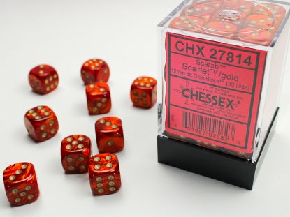 Chessex D6 Dice 16mm (12 Dice) (Various Colors)
