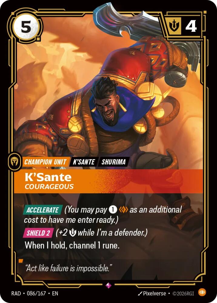 K'Sante, Courageous - 086/167 - Radiance (RAD)