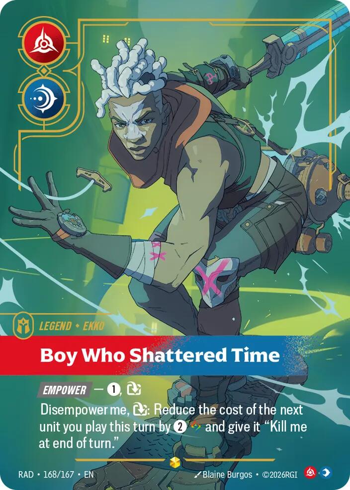 Ekko, Boy Who Shattered Time (Overnumbered) - 168/167 - Radiance (RAD)