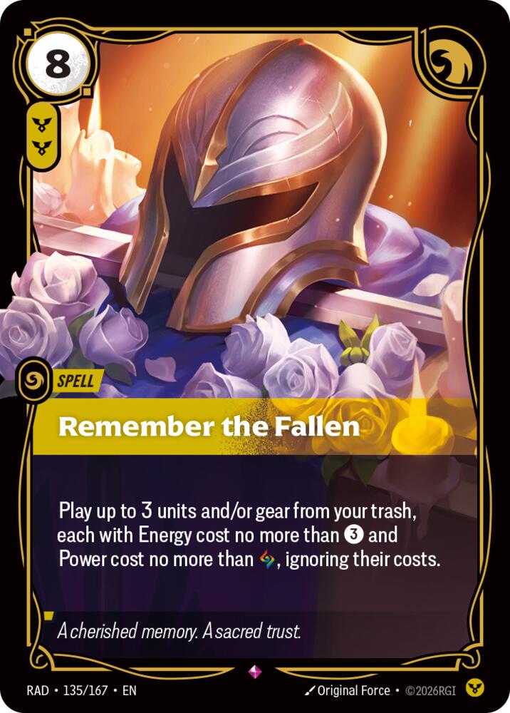 Remember the Fallen - 135/167 - Radiance (RAD)