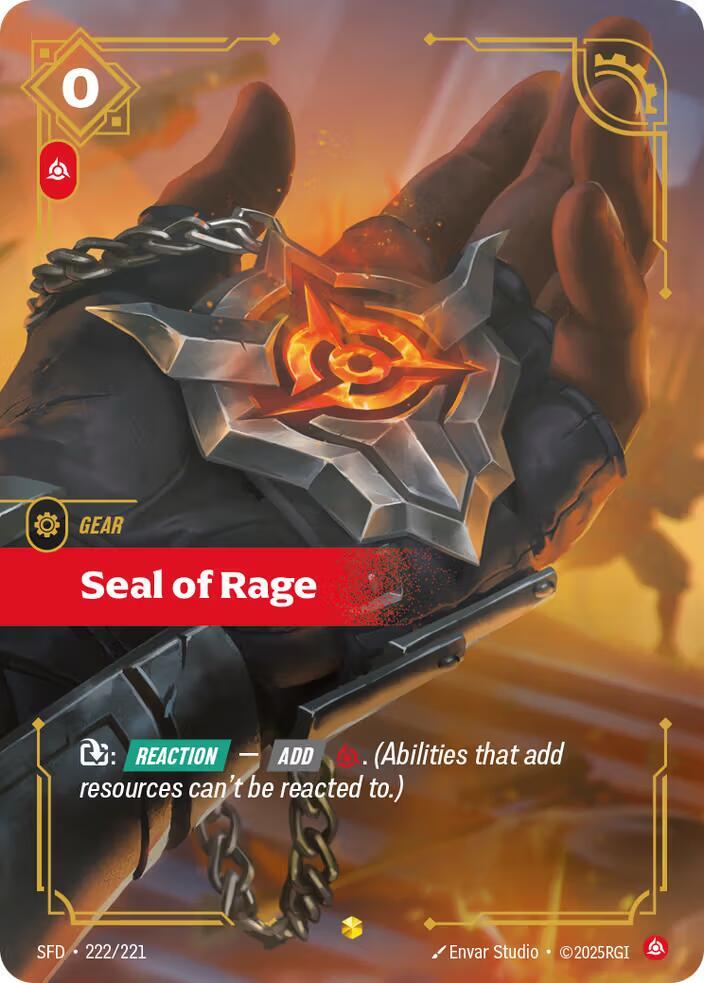 Seal of Rage Overnumbered - SFD 222/221