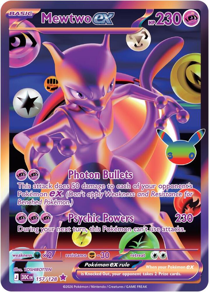 Mewtwo ex - 157/128 - 30th Celebration (30C)