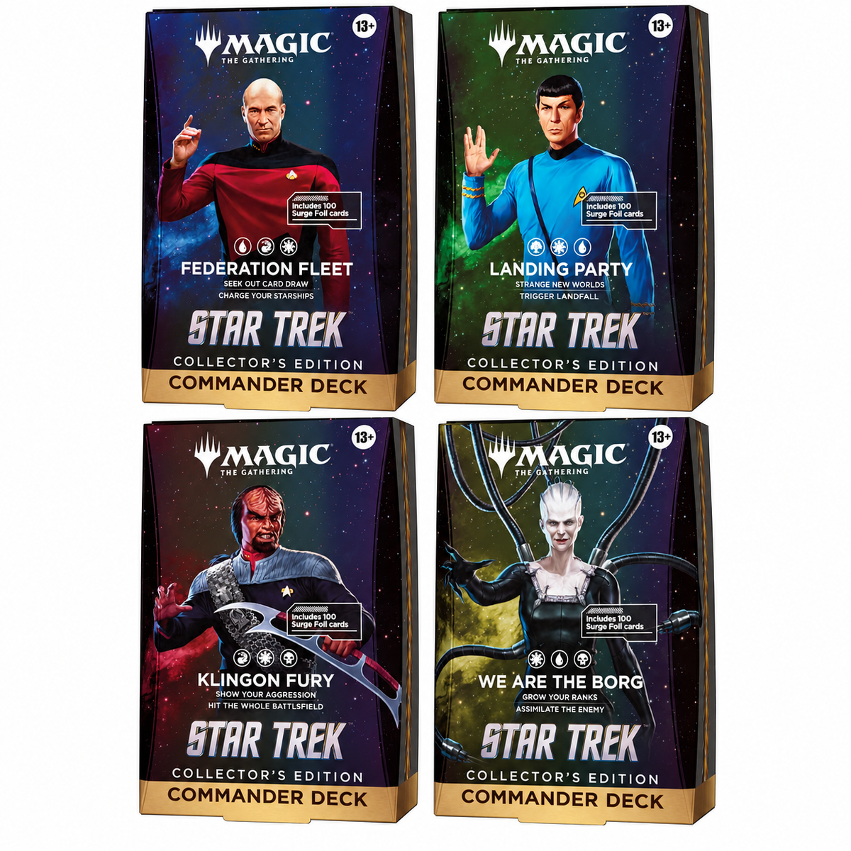All four Star Trek Collector's Edition Commander decks