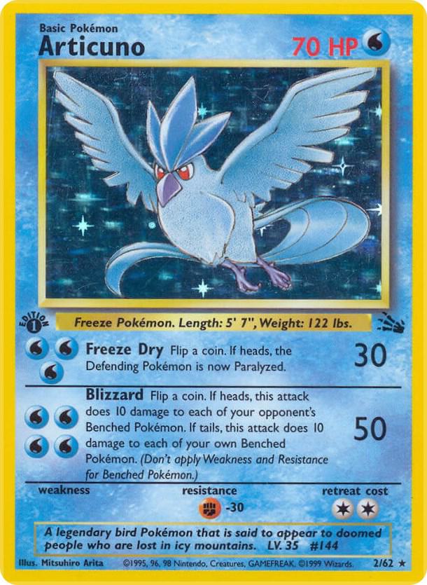 Articuno (2) - Fossil (FO) 1st Edition