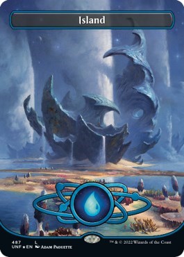 Island (487) (Borderless) (Galaxy Foil) - Unfinity (UNF) - FOIL