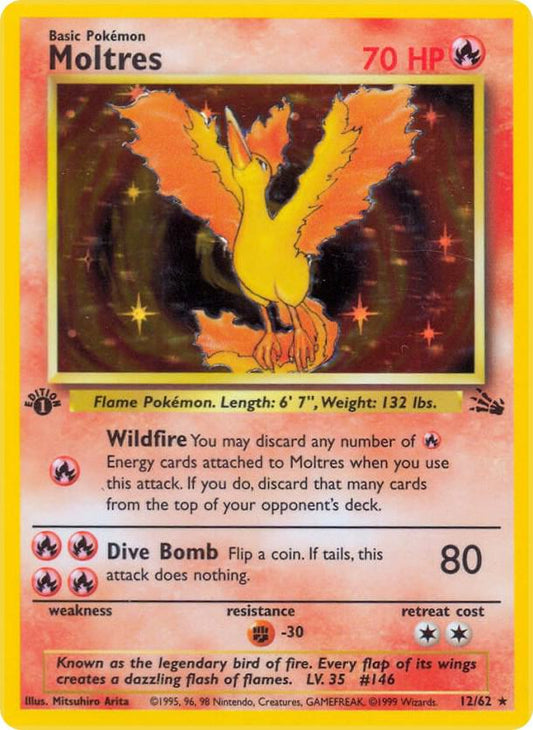 Moltres (12) - Fossil (FO) 1st Edition