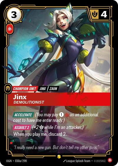 Jinx, Demolitionist (Alternate Art) - Origins (OGN) - FOIL