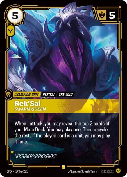 Rek'Sai - Swarm Queen (Alternate Art) - Spiritforged (SFD)