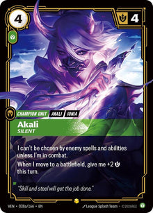 Akali, Silent (Alternate Art) - Vendetta Riftbound card