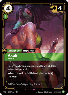 Akali, Silent - Vendetta Riftbound card
