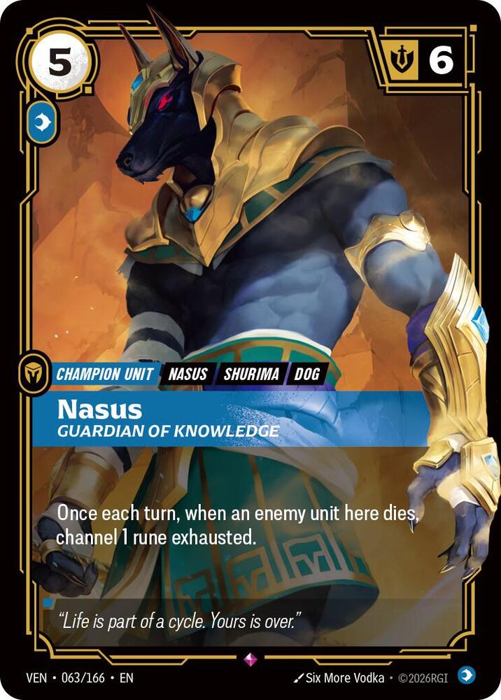 Nasus, Guardian of Knowledge - Vendetta Riftbound card