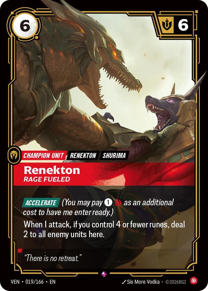 Renekton, Rage Fueled - Vendetta Riftbound card