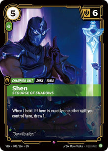 Shen, Scourge of Shadows - Vendetta Riftbound card