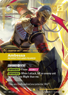 Ambessa, Respected and Feared (Overnumbered) - Vendetta Riftbound card