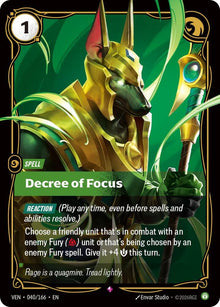 Decree of Focus - Vendetta Riftbound card