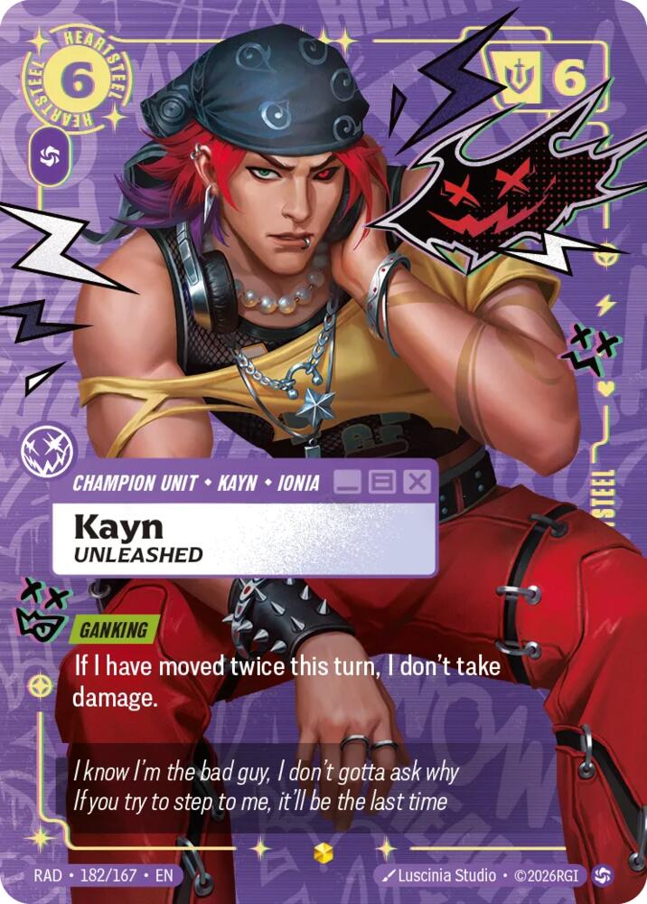 Kayn, Unleashed (Heartsteel Overnumbered) - 182/167 - Radiance (RAD)