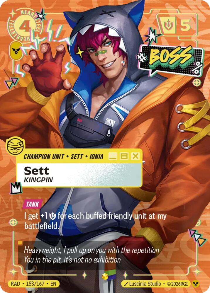 Sett, Kingpin (Heartsteel Overnumbered) - 183/167 - Radiance (RAD)