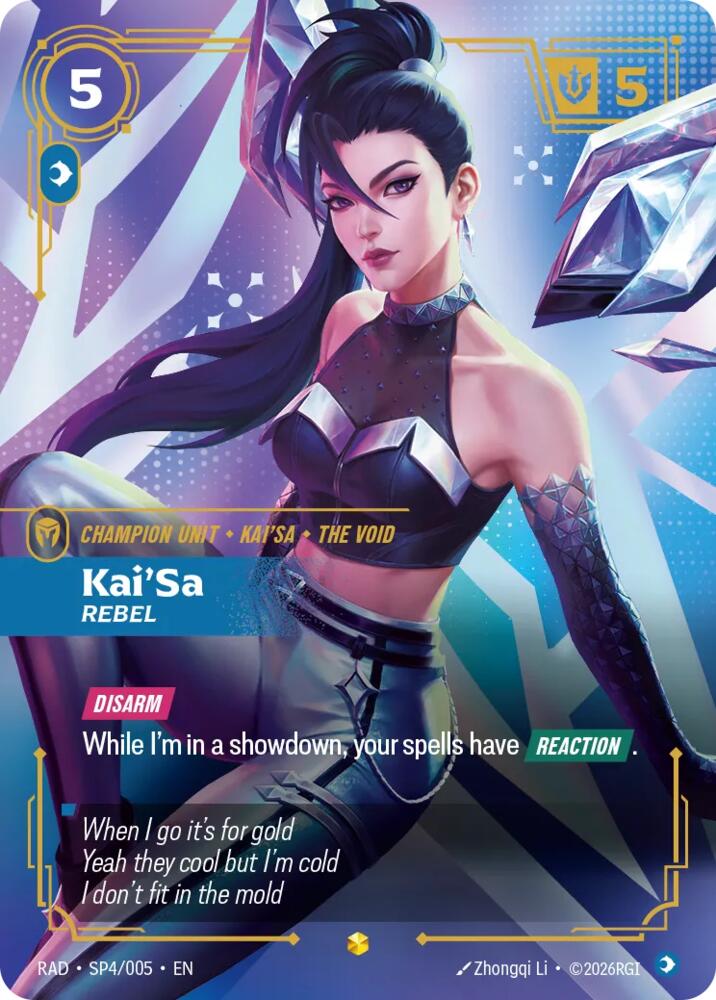 Kai'Sa, Rebel (K/DA Special Art Card) - SP4/005 - Radiance (RAD)