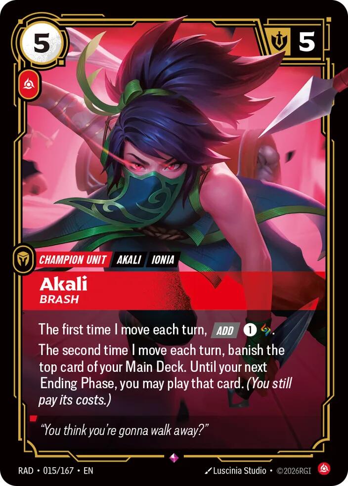 Akali, Brash - 015/167 - Radiance (RAD)