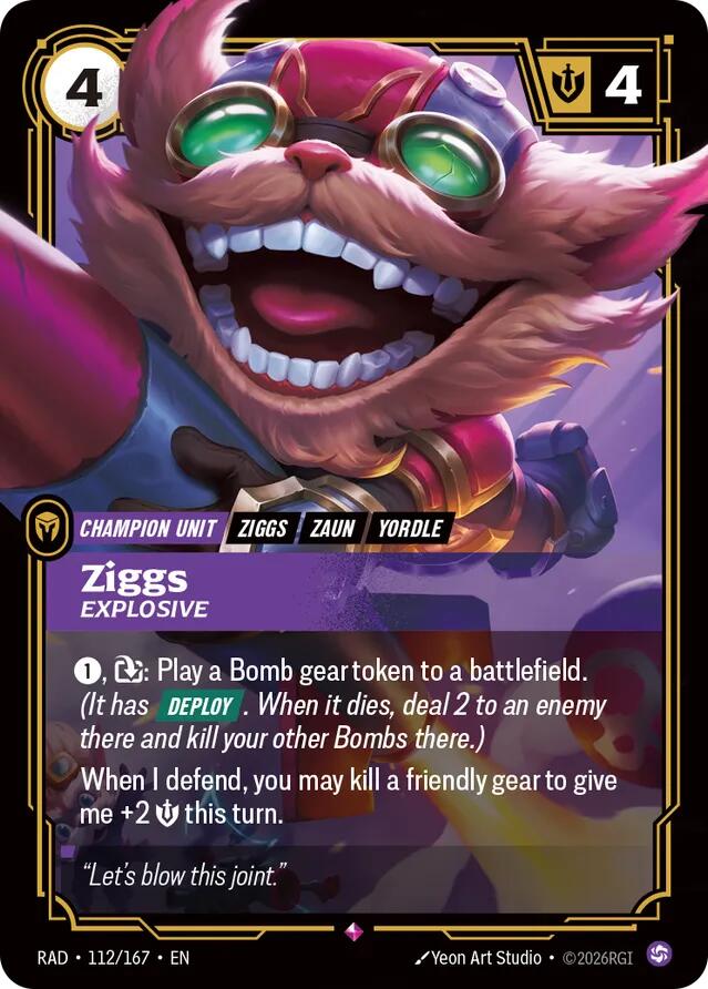 Ziggs, Explosive - 112/167 - Radiance (RAD)
