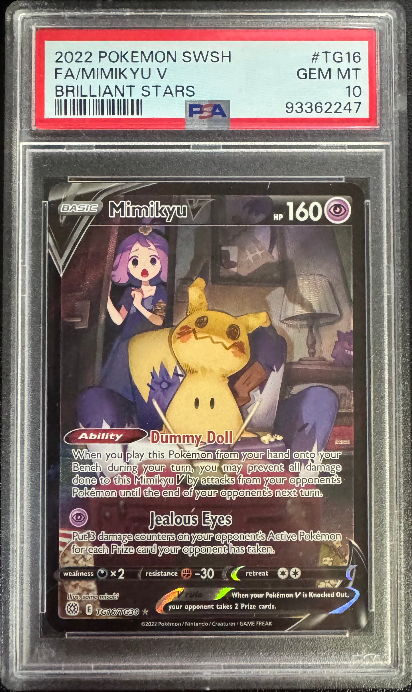 Mimikyu V - SWSH09: Brilliant Stars Trainer Gallery (SWSH09:TG) - PSA 10