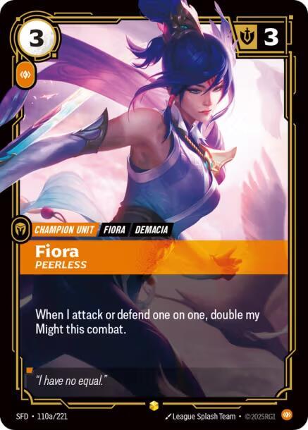 Fiora Peerless alternate art SFD 110a