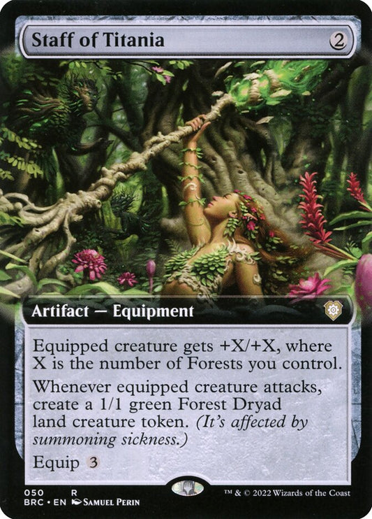 Staff of Titania (Extended Art) - Commander: The Brothers' War (BRC)