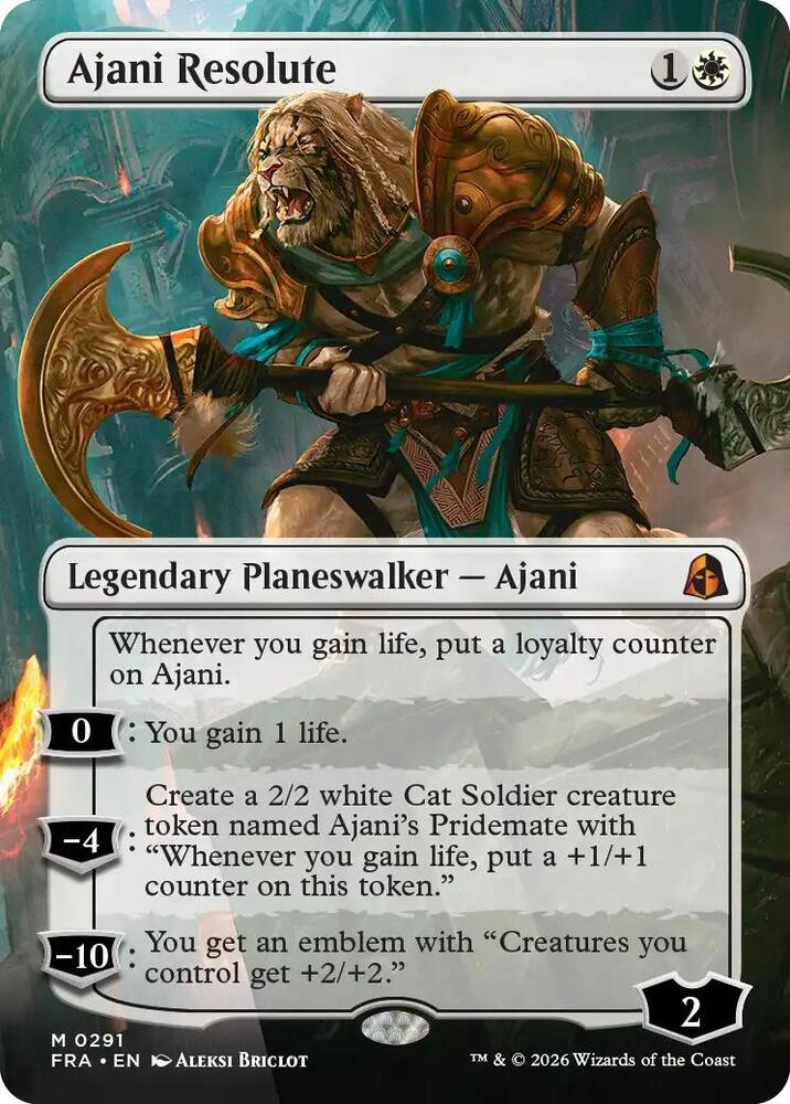 Ajani Resolute (Borderless) - Reality Fracture (FRA) 291 - FOIL