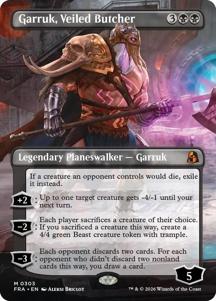 Garruk, Veiled Butcher (Borderless) - Reality Fracture (FRA) 303 - FOIL