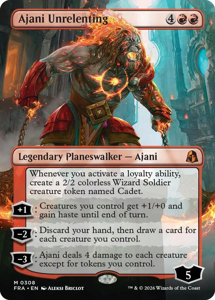Ajani Unrelenting (Borderless) - Reality Fracture (FRA) 308 - FOIL