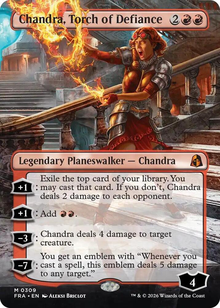 Chandra, Torch of Defiance (Borderless) - Reality Fracture (FRA) 309 - FOIL