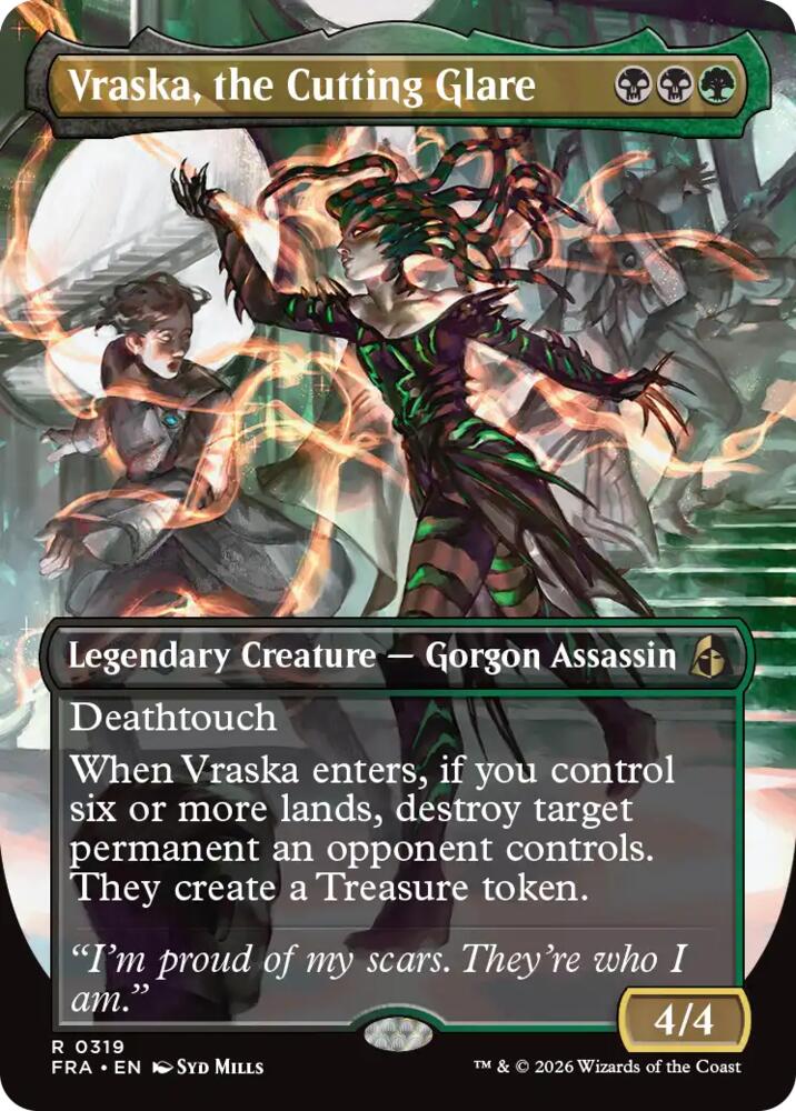 Vraska, the Cutting Glare (Borderless) - Reality Fracture (FRA) 319 - FOIL