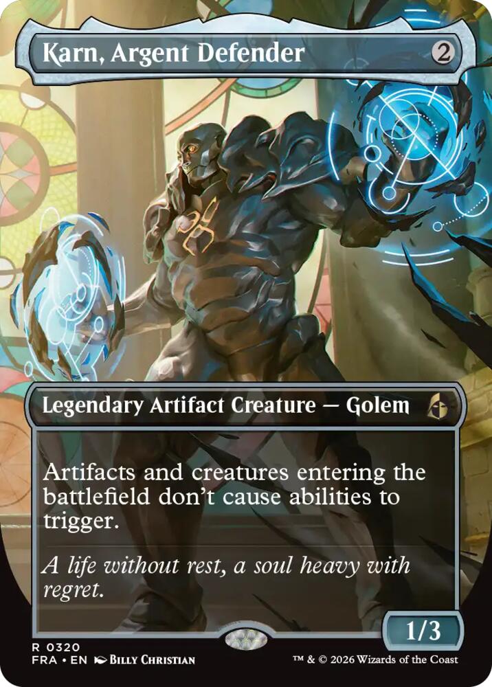 Karn, Argent Defender (Borderless) - Reality Fracture (FRA) 320 - FOIL