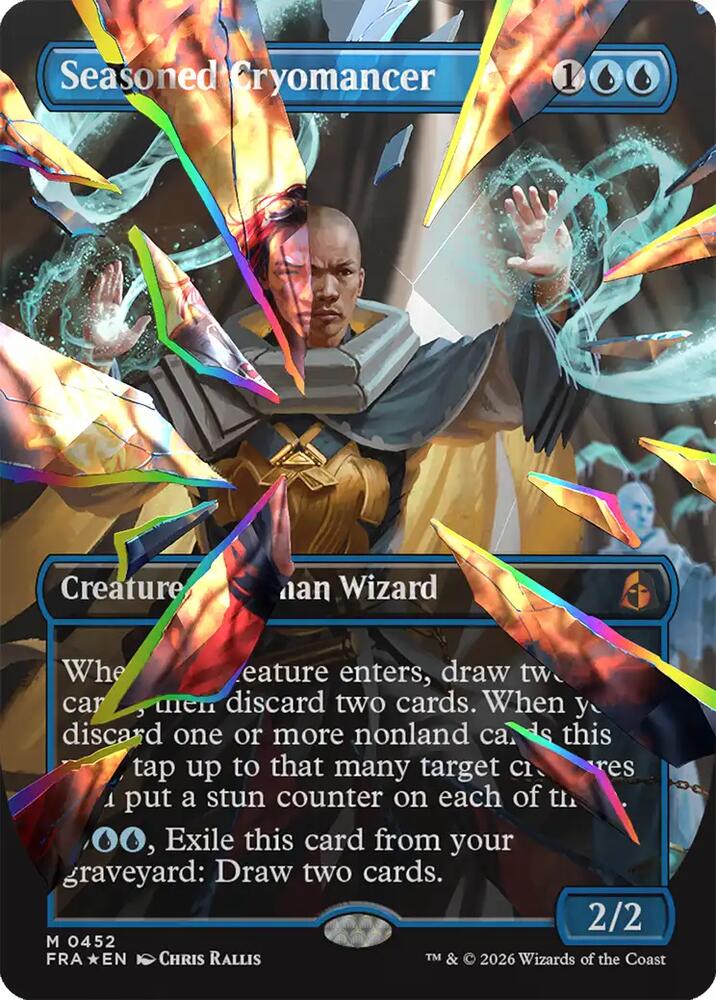Seasoned Cryomancer (Borderless) (Facet Foil) (0452) - Reality Fracture (FRA) - FOIL