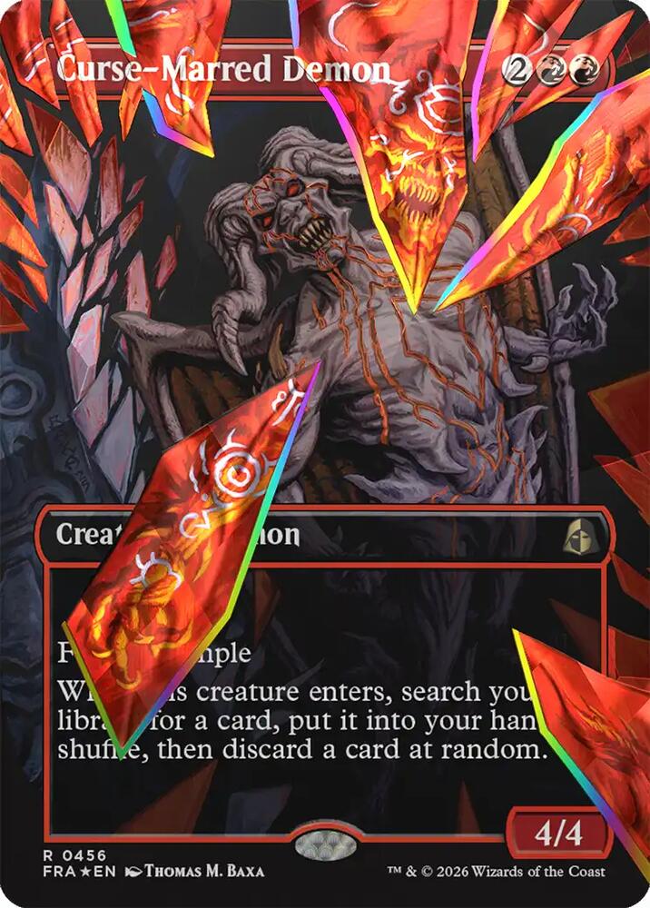 Curse-Marred Demon (Borderless) (Facet Foil) - Reality Fracture (FRA) 456 - FOIL