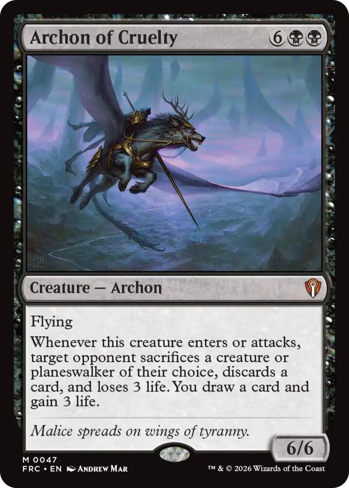 Archon of Cruelty - Commander: Reality Fracture (FRC) 47