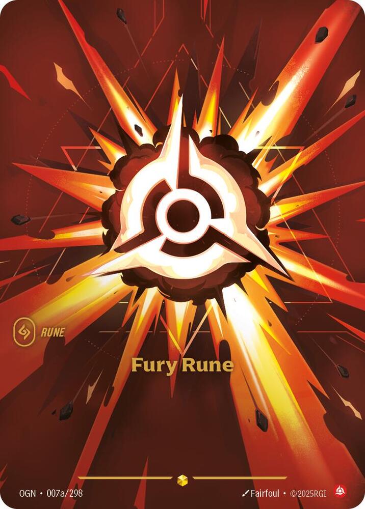 Fury Rune Alternate Art - Origins Riftbound card