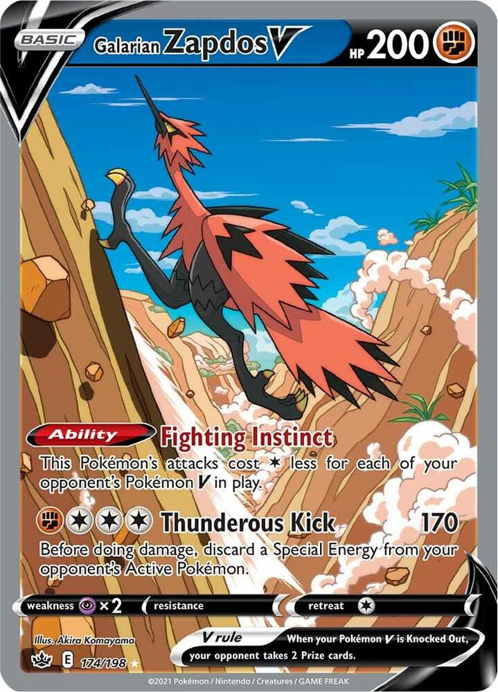 Galarian Zapdos V (Alternate Full Art) - 174/198 - Chilling Reign (SWSH06)