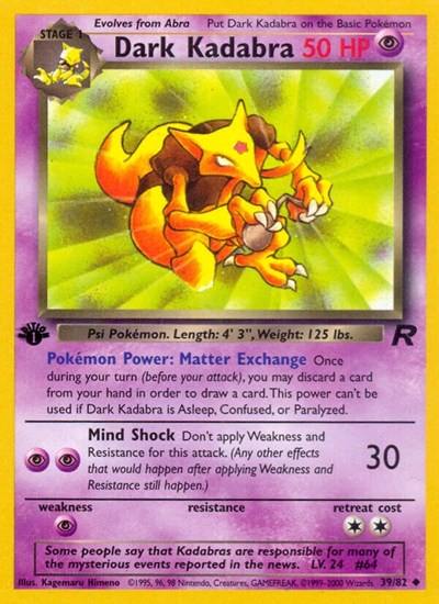 Dark Kadabra 39/82 1st Edition