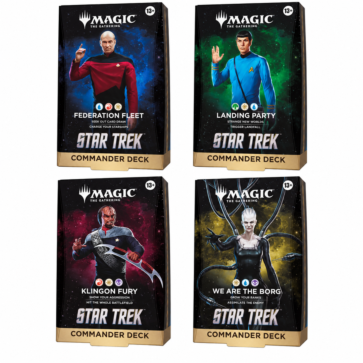 All four Star Trek Commander decks