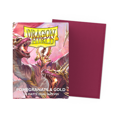 Matte Dual Pomegranate & Gold Dragon Shield sleeves