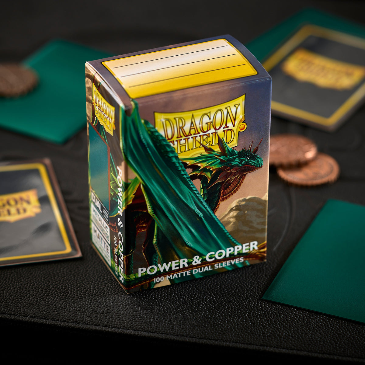 Matte Dual Power & Copper Dragon Shield sleeves