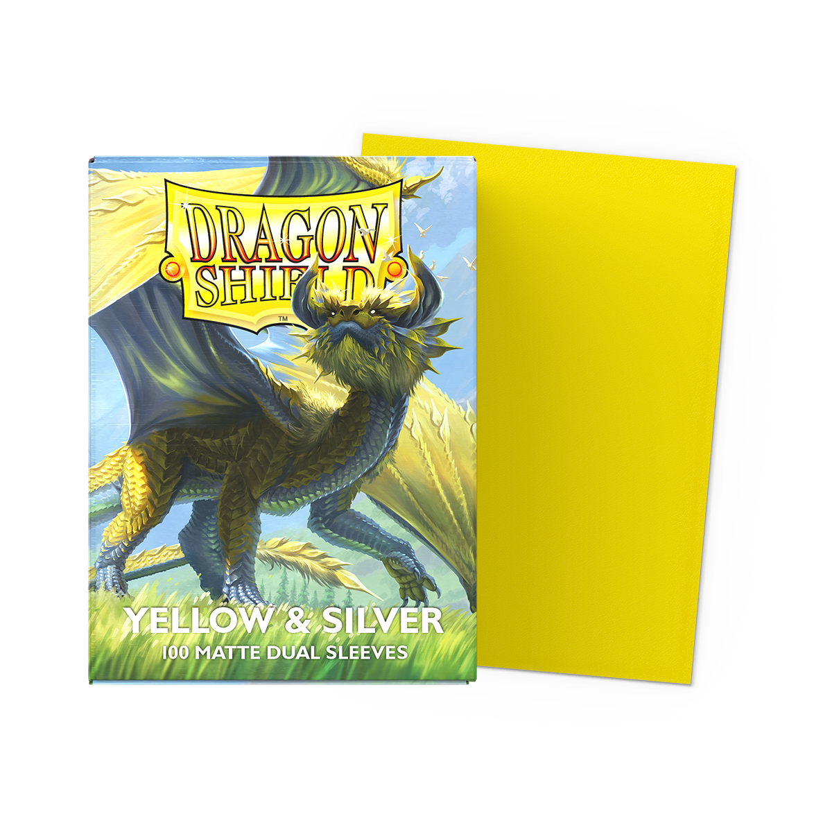 Matte Dual Yellow & Silver Dragon Shield sleeves
