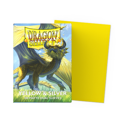 Matte Dual Yellow & Silver Dragon Shield sleeves